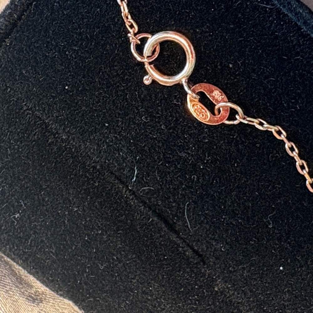 Genuine Pearl Pendant Necklace 925 Silver Rose-Gold Tone - Picture 4 of 4